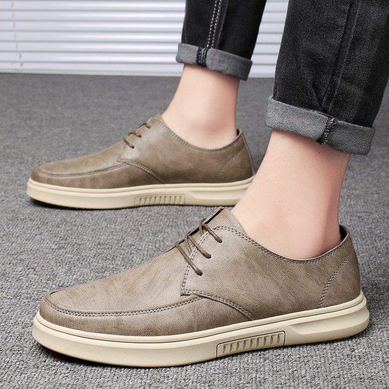 休闲皮鞋男士商务正装秋季透气马丁鞋子男款时尚马丁靴男低帮英伦