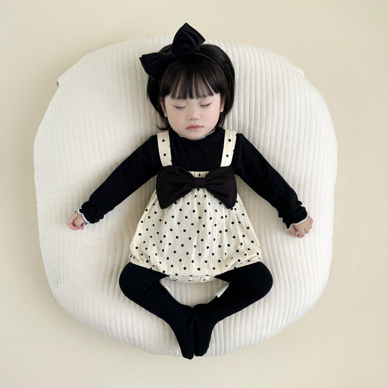 婴儿背带裤套装春装女宝宝连体衣公主长袖打底衫T包屁衣春秋两件