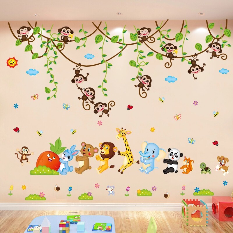 卡通墙贴画卧室墙壁贴纸小图案儿童房幼儿园墙面装饰布置墙纸自粘
