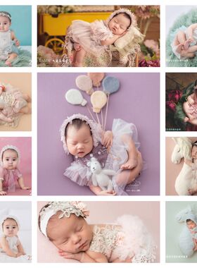 儿童摄影主题服装新款新生儿满月拍摄服H照相馆婴儿百天宝宝拍照