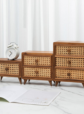 桌面实木收纳盒抽屉式置物架小型储物柜书架书桌上整理Z盒子收纳