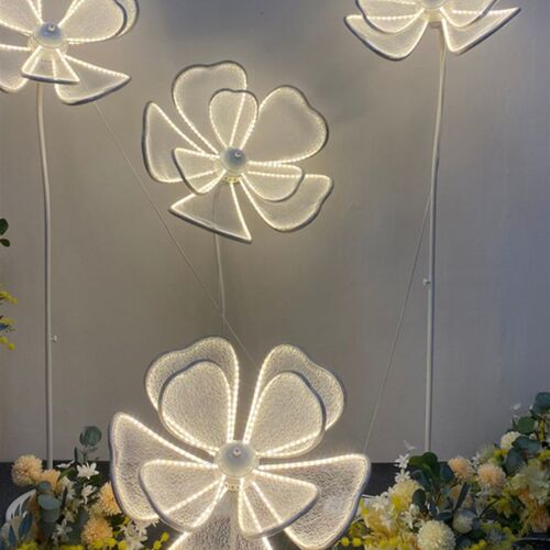 新款婚庆道具路引发光牡丹花路引灯光花瓣婚礼婚庆大花路引道具