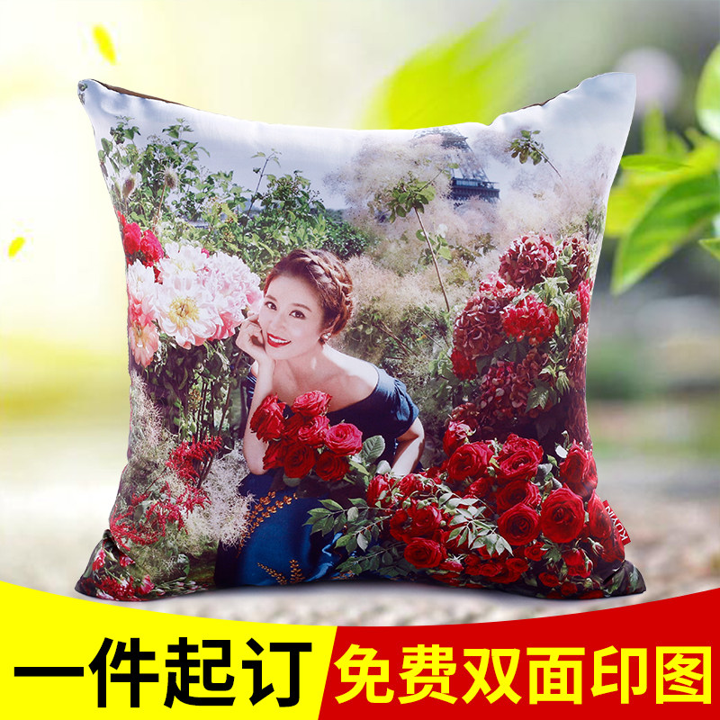 DIY照片抱枕定制logo来图定做个B性抱枕订做logo 企业广告靠枕靠