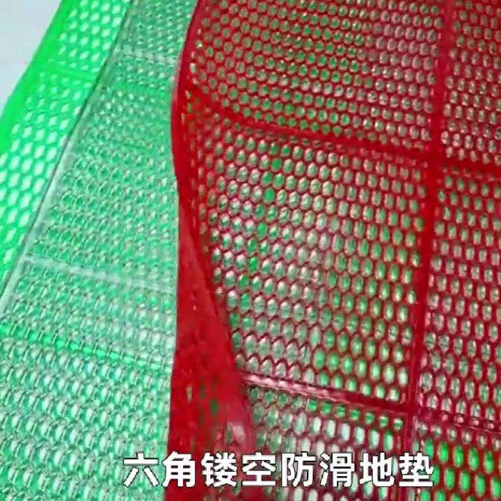 镂空六角防滑垫牛l筋材质地胶毯浴室泳池卫生间厨房隔水半透明地