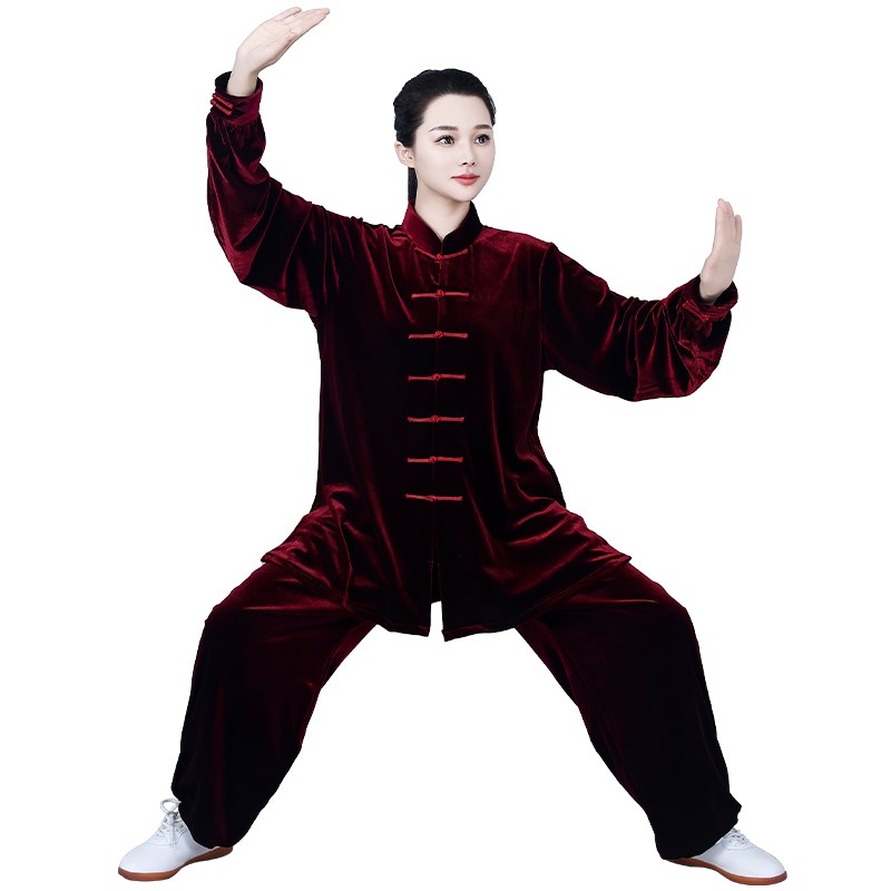 新品太极服秋冬季南韩绒不倒绒练功服太极拳武术晨练团体表演服装