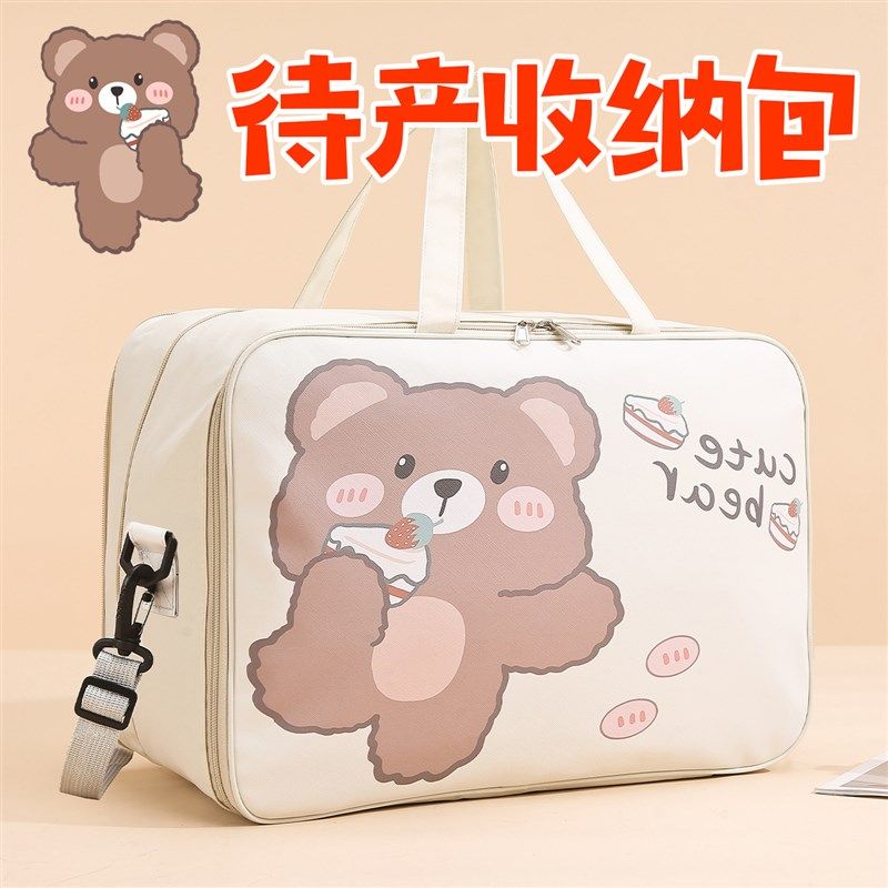 可爱短途旅游双手k提旅行包女轻便大容量产妇孕妇待产行李包收纳