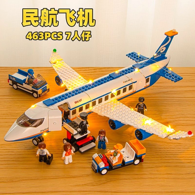 2025新款积木航空客机载人民航飞机模型儿童益R智男孩拼装玩具礼