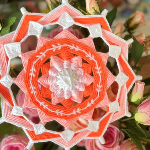 曼达拉 纯手工 毛线编织  墙面y装饰工艺品 教师节礼物 DIY材料包