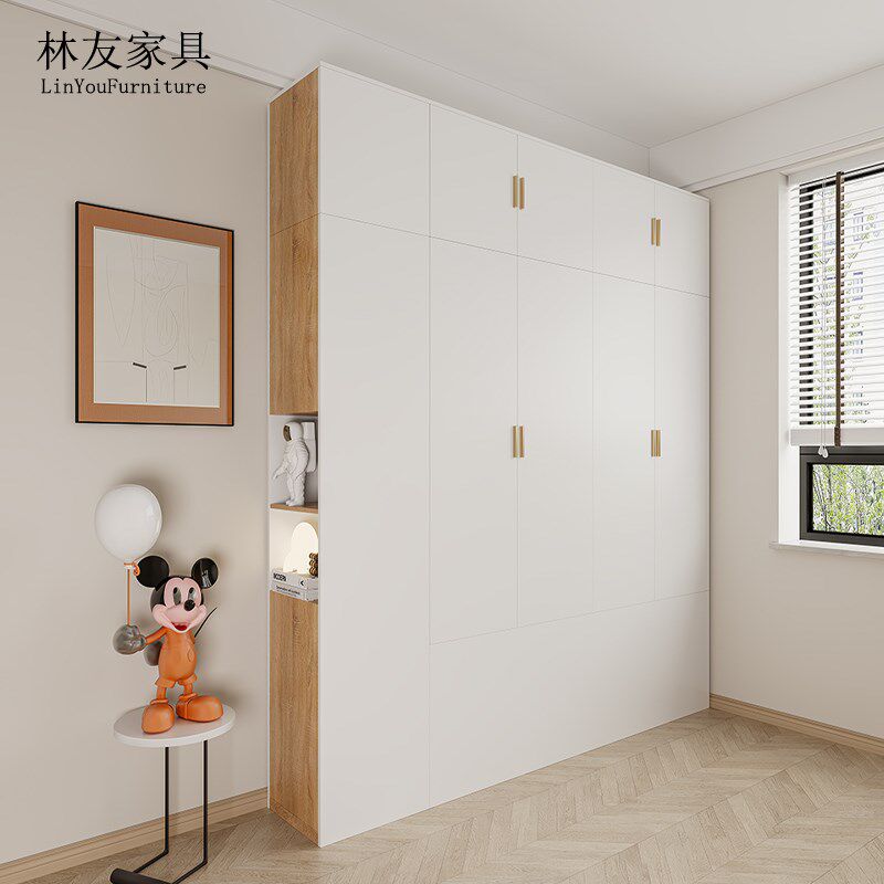 小户型床尾衣柜储物开门柜挂衣橱省空间床尾立柜加Z顶柜夹缝柜