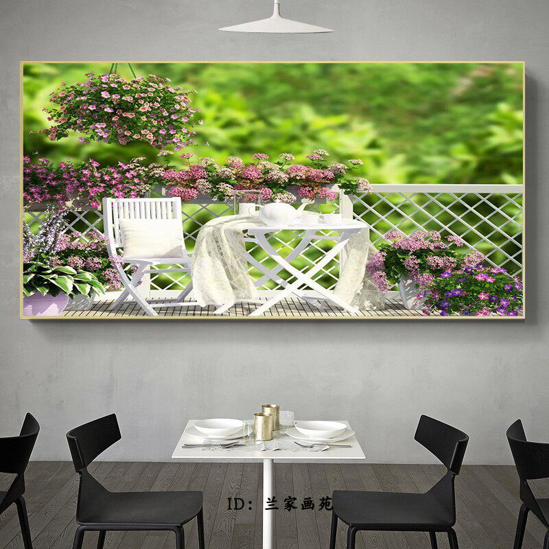 别墅房高清挂画客厅沙发墙装饰画晶瓷画镶钻画温馨床头田园风景画