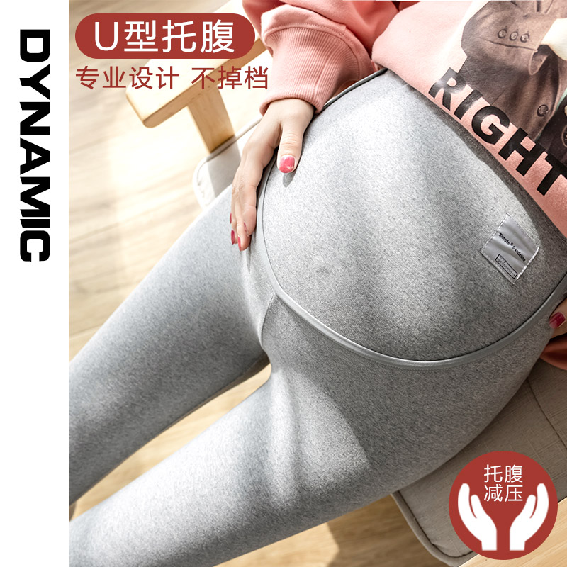 孕妇打底裤春秋外穿孕妇裤秋冬时尚加绒加厚托腹保暖W裤孕妇装春