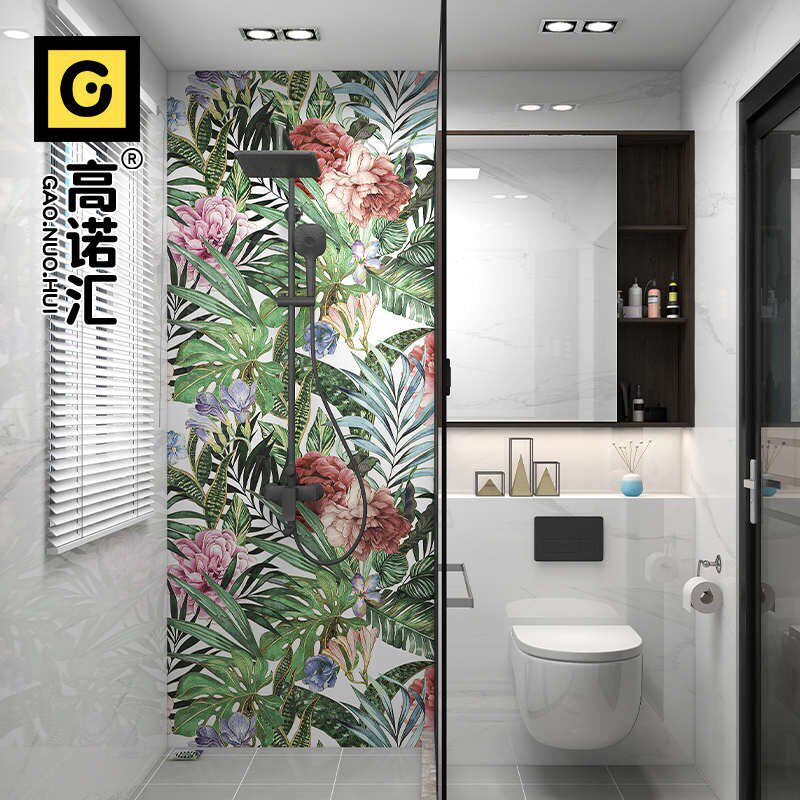 卫生间瓷砖微晶石防刮耐磨防潮花砖背景墙花片岩板绿植壁画墙面砖
