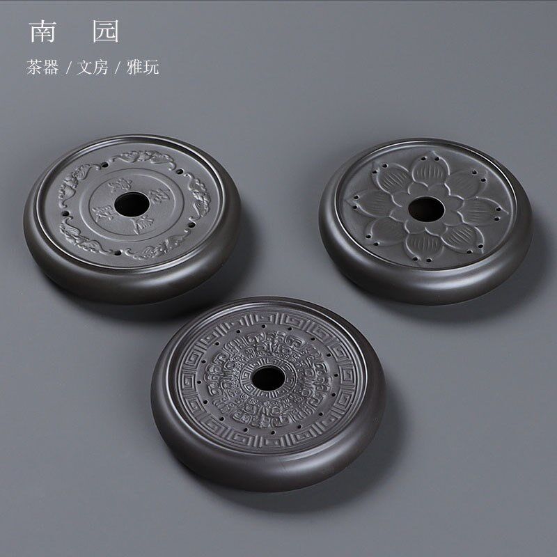 陶瓷底座c可储水茶杯垫紫砂壶垫可排水壶承肥牛茶壶托功夫茶具配