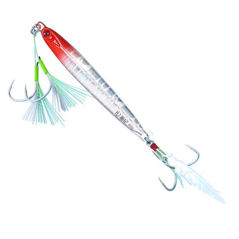 画纪路亚铁板饵海钓远投快抽马鲛鱼电镀慢摇飘落P马鲛单双钩番薯