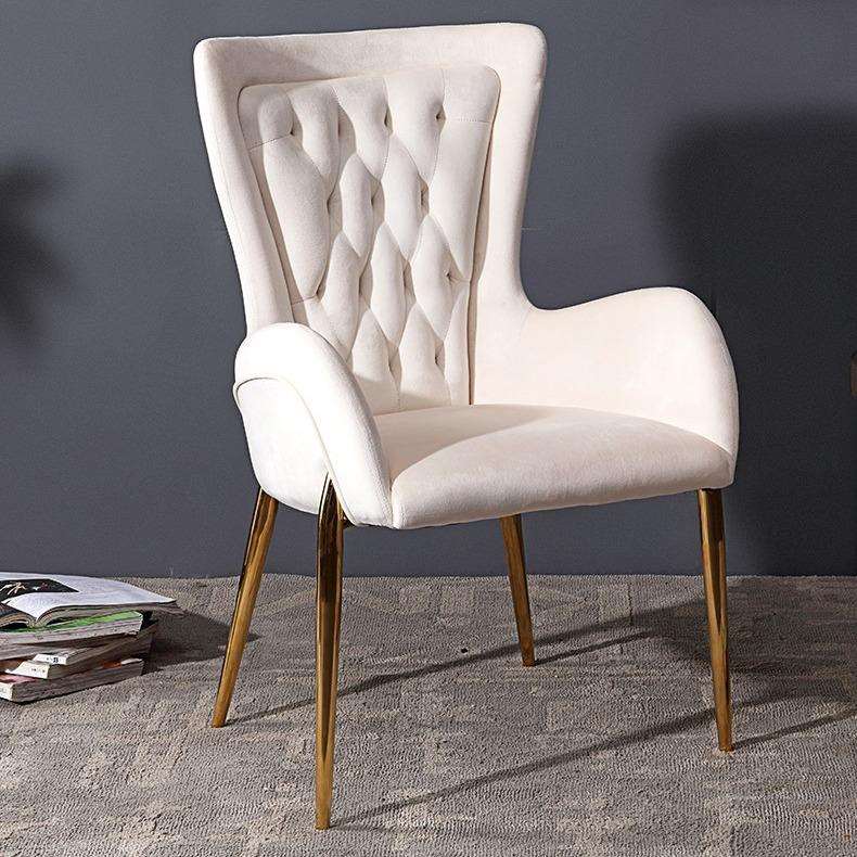 后现代轻奢扶手餐椅梳妆台书桌椅子售楼接待单人靠背化妆沙发凳子