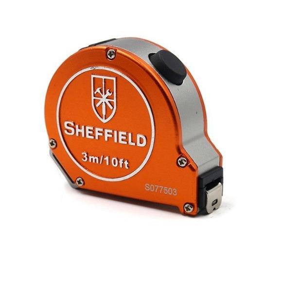 钢盾S077503铝合金自锁卷尺钢卷尺公英制双刻度卷尺锰钢尺