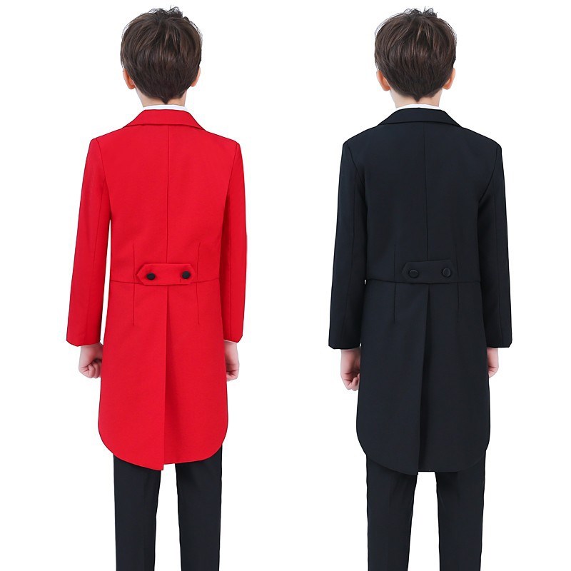 儿童礼服男童燕尾服宝宝小主持人花童婚礼钢琴演出服男孩西装套装