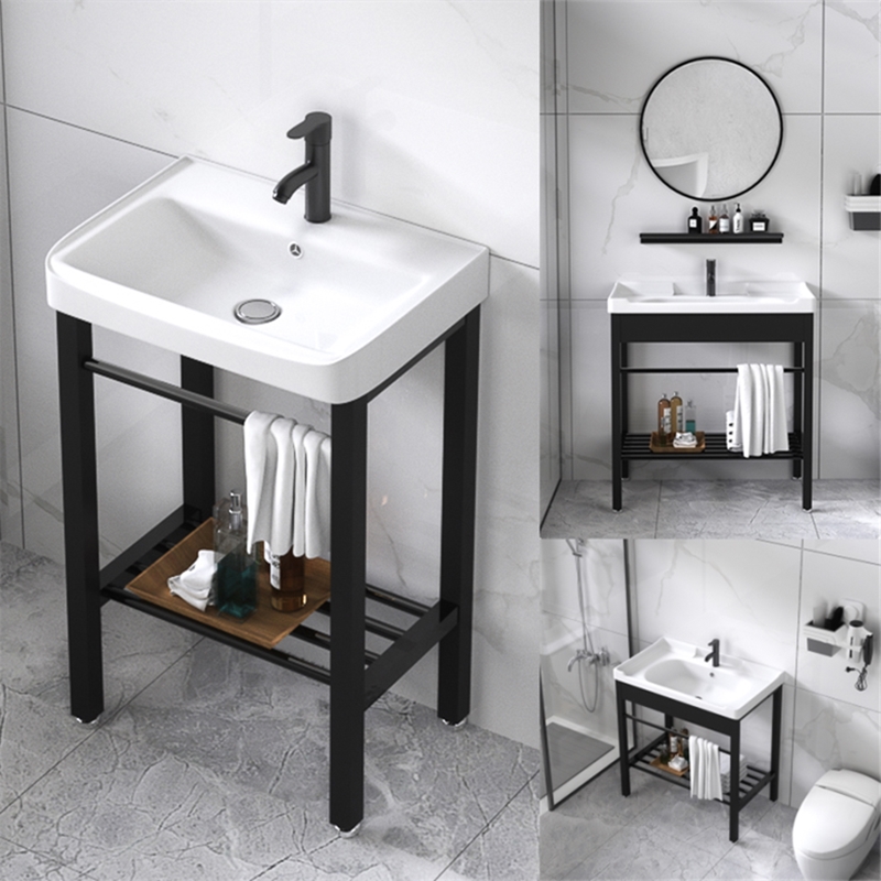 陶瓷洗手盆洗脸盆洗手台一体洗面盆落地式阳台卫生间洗漱池立柱盆