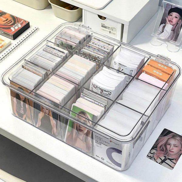 网红小卡片翻盖收纳盒 卡砖分格盒摆台插卡式立牌摆放架子置物箱,收纳整理,证件收纳盒,淘宝优惠券,粉丝福利购,淘宝优惠卷