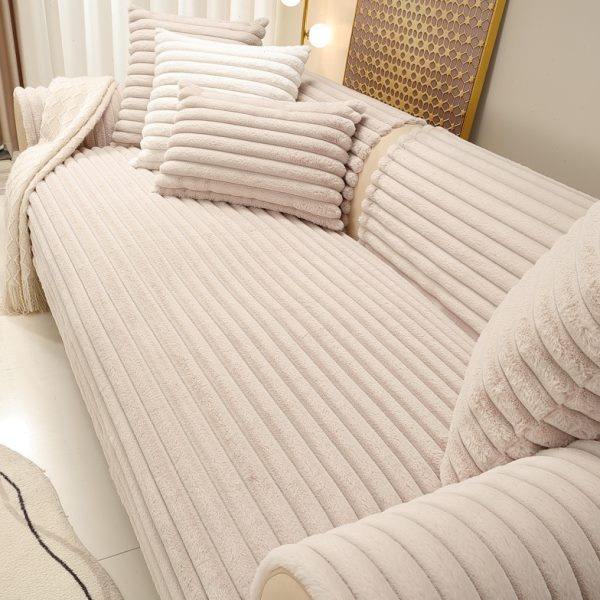 毛绒沙发垫冬季高档简约防滑坐垫定做布艺沙发座垫套罩盖布巾冬天