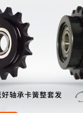 惰轮链轮链条涨紧轮带轴承08B4分10A5分双面凸台12/13/15/17/19齿