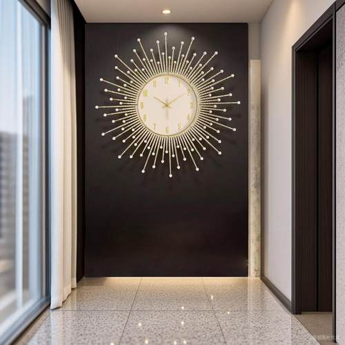 新款轻奢创意太阳静音挂钟现代钟表客厅装饰墙面高档大气挂表