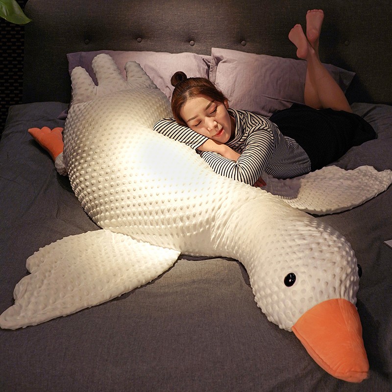 可爱大白鹅抱枕女生睡觉床头靠垫夹腿长条枕N头男生款沙发床上靠