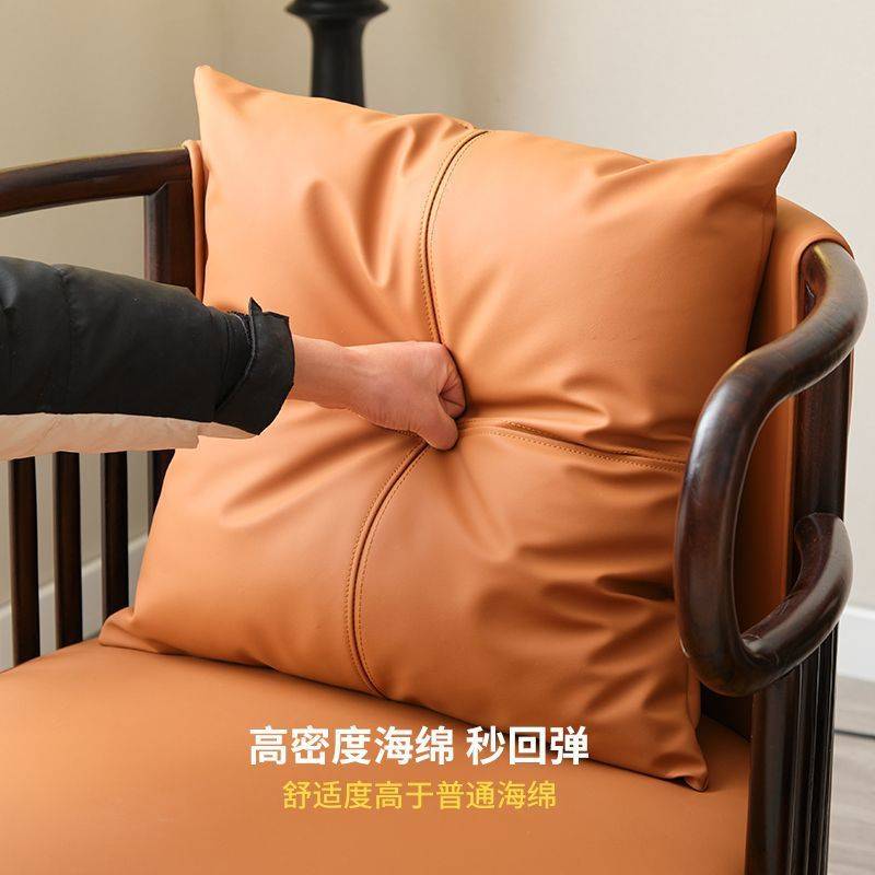 新中式休闲沙发椅升级老榆木洽谈椅现代轻奢实木沙发椅阳台休闲椅