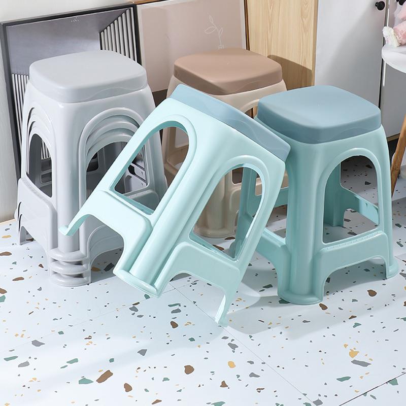 加厚塑椅料凳子家用熟胶经济成型客厅餐桌登子人塑高8366双色凳胶