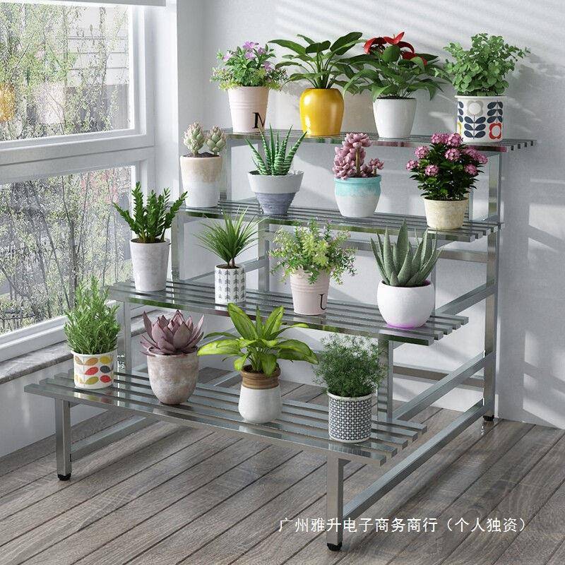 不锈大钢客厅艺花花90227611架阳台铁多层放花架子室内外三层家用