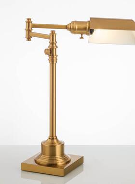 Loft美式乡村复古工业风古铜卧室书房创意长机械手臂工作台灯 RH
