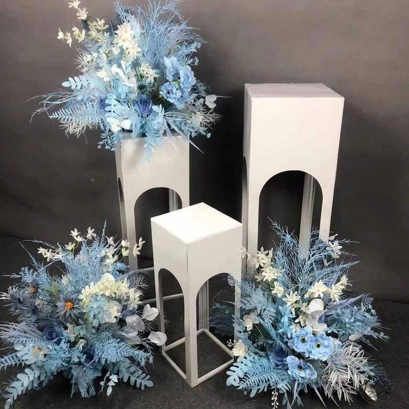 品桌花引架子拍摄餐桌婚庆几何路铁艺甜花架立摆桌摆件花器TB6624
