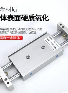 STM1B滑台缸大推力小程型气动带导杆油缸可调行气10/6875/20/25