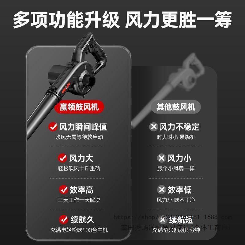 赢领充电式鼓风机锂电大功率工业小型吸尘两用电脑吹灰吹雪除尘器