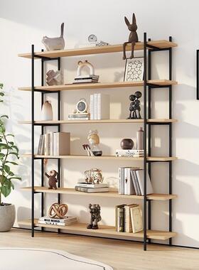 简易复古网红书架地多层落办公室展示隔架断客厅铁XIJ艺架置子物