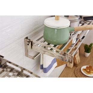 厂家直供3041不锈钢翻可转拆卸置物架可卫厨用品壁挂微波炉架挂钩