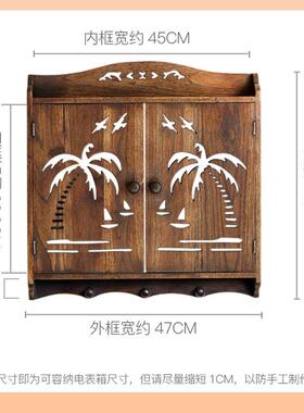 ￠实木雕箱电表箱装饰画F756MHSJ电闸配电挡挂画强刻弱电遮箱客厅