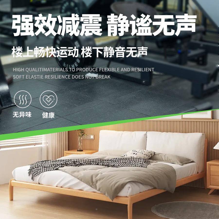 健身房橡胶地垫力量区械减JET震室内隔音垫器健身房地垫橡胶垫地