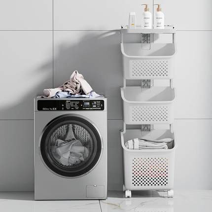 脏衣服式收纳筐用VTN功能多层置物家架落地推多车收纳架浴室脏衣