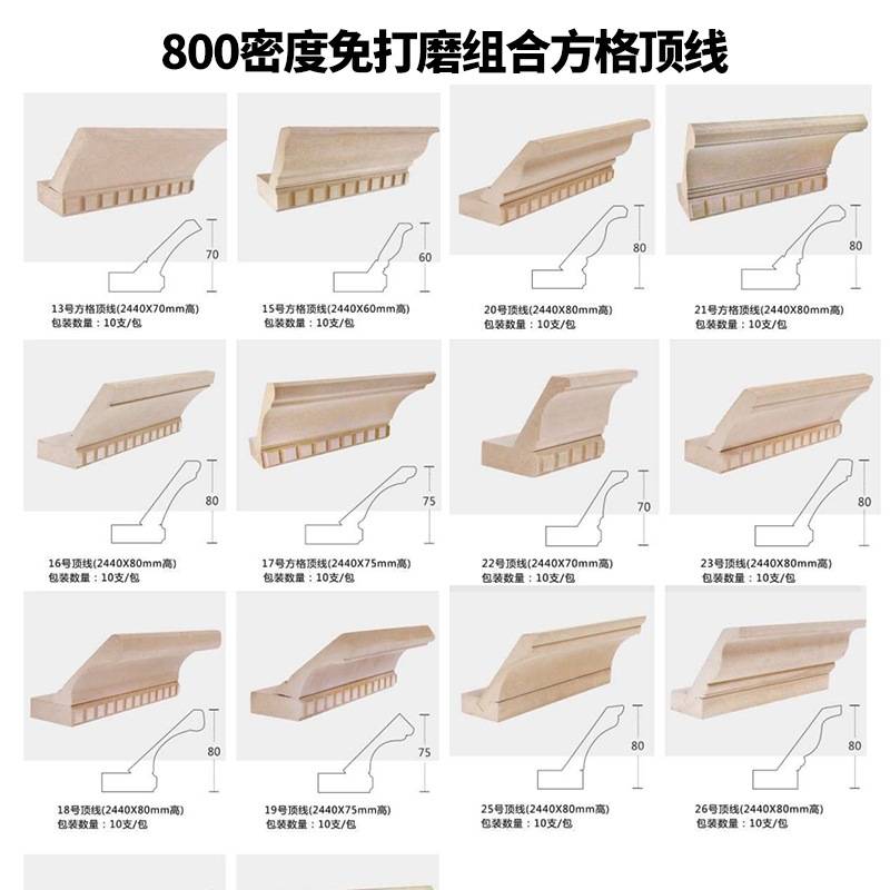 欧式吸塑密度板扣线帽檐收边压条橱衣柜门板装饰造型组合顶角线条