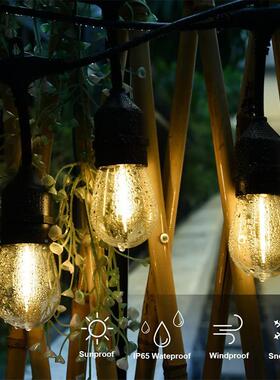 S1RVM4灯串E阳27跑马球泡户水外防庭院营花园装饰灯露灯led太能灯