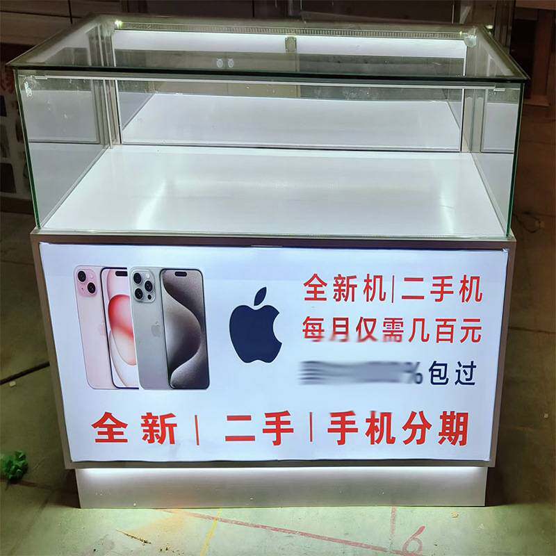 新款手机柜台展示柜玻璃展示陈列柜手机柜透明落地超市商场数码城