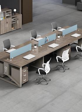 办公桌简约现代4MFM-654//6位人员桌办公室四桌子工位办职公桌椅
