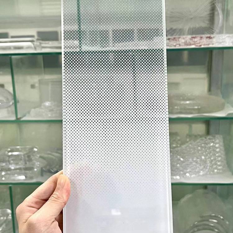 白色圆点夹胶玻璃 彩色渐变玻璃 淋浴房办公室隔断护栏楼梯玻璃