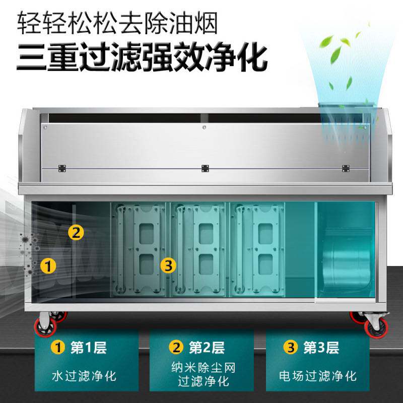 烧烤净化器烧烤车商用无烟烧烤炉子水电复合平吸款无烟净化烧烤车
