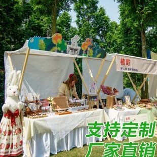 售货车花车摊位架夜市户外木质集市摊位小推车商场景区棚摆摊折叠