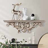 欧式 饰置物架入户客厅玄关立体隔板收纳架 创意复古电视背景墙面装