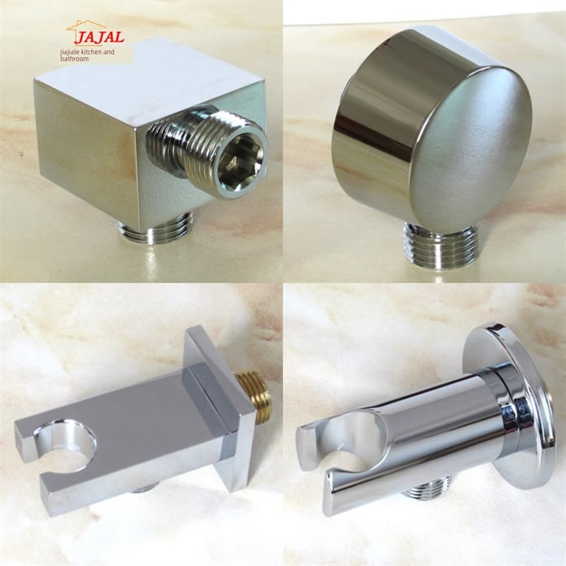 黄铜内嵌式e4点接头隐藏式淋浴头固定弯头手持式淋浴软管90度出水