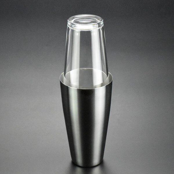 不锈钢对口杯调酒杯波士顿摇酒壶厅杯玻璃杯摇酒杯圆形玻璃扣杯