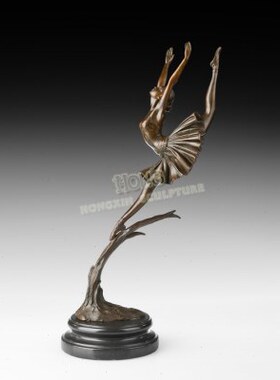 铜雕跳跃芭蕾JD086工艺礼品酒店样板房办公室舞蹈室家居摆件包邮